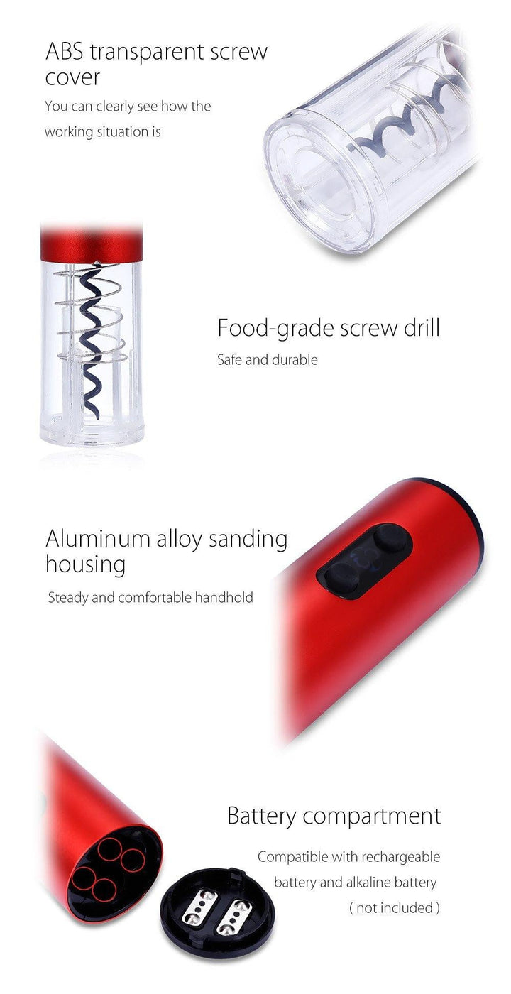 Elektrisk Trådløs Vinflaskeåpner | Skanto