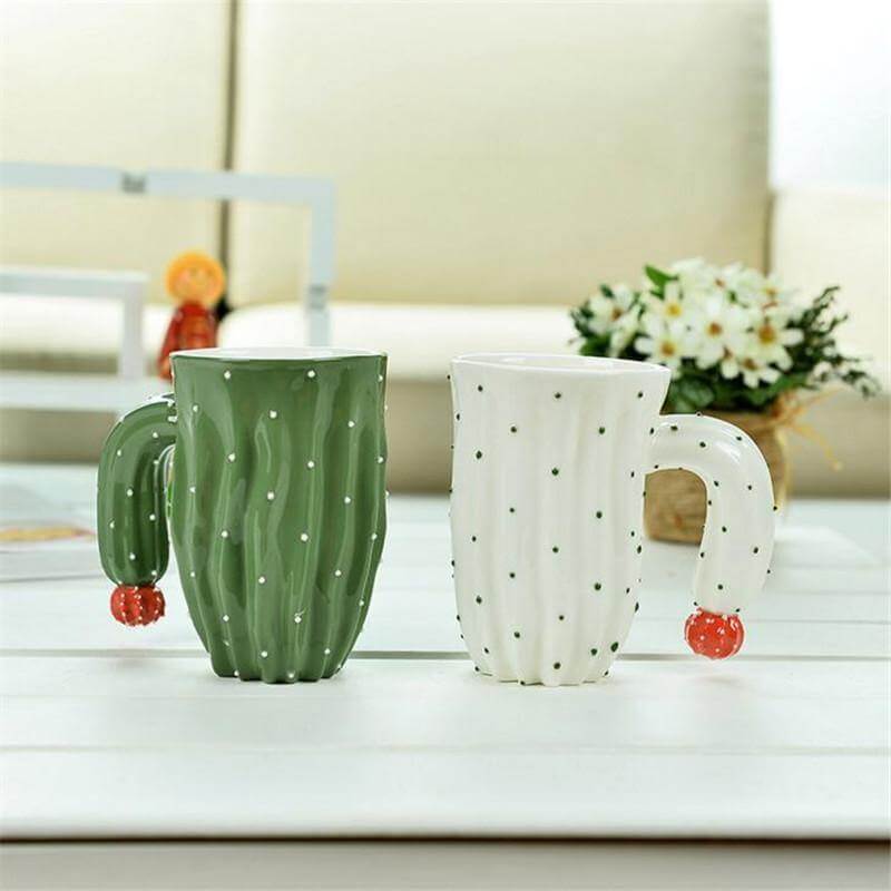 Skanto | 3D Kaktusstil Keramiske Kaffe Kopper