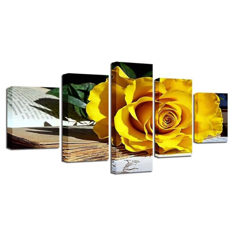 Fallen Yellow Rose - Lerret Veggkunst Maleri