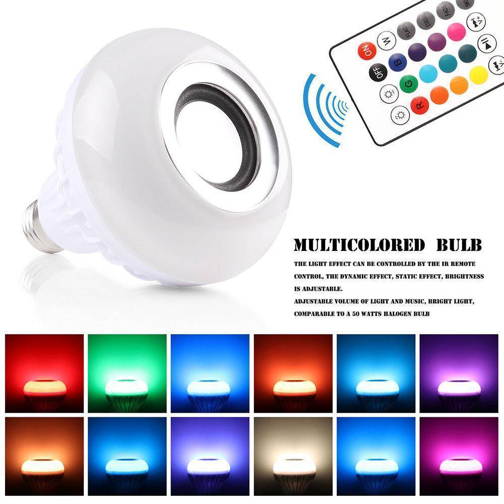 Skanto | Trådløs Bluetooth Musikklampe Lys Høyttaler - 12w LED Høyttaler Fargeendring