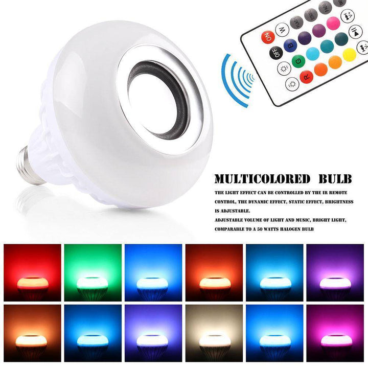 Skanto | Trådløs Bluetooth Musikklampe Lys Høyttaler - 12w LED Høyttaler Fargeendring