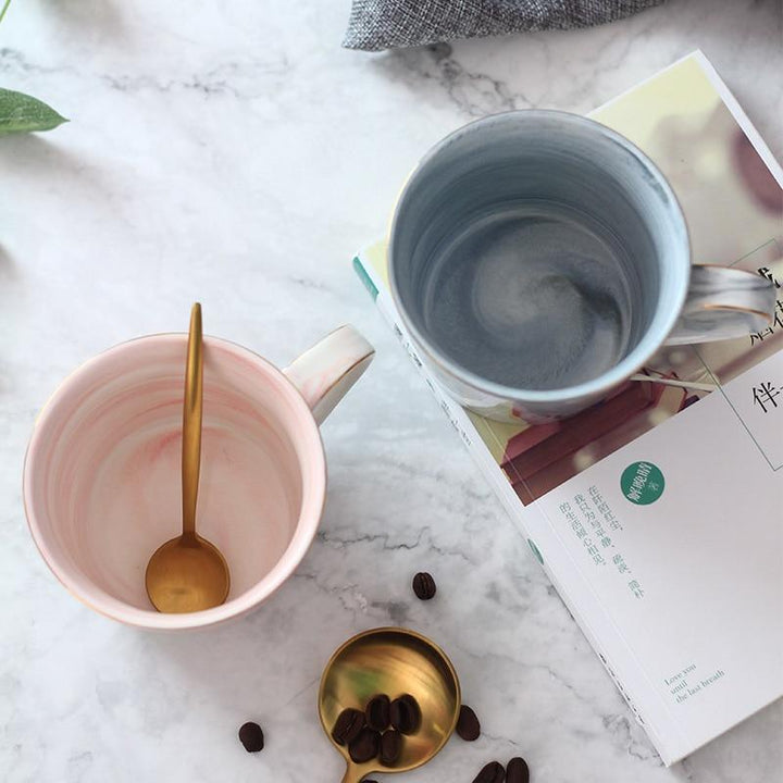 Marmor Porselen Hr & Fru Kaffe Kopper | Skanto