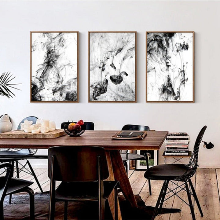 Dynamiske Tinte Strokes - Lerret Veggkunst Maleri