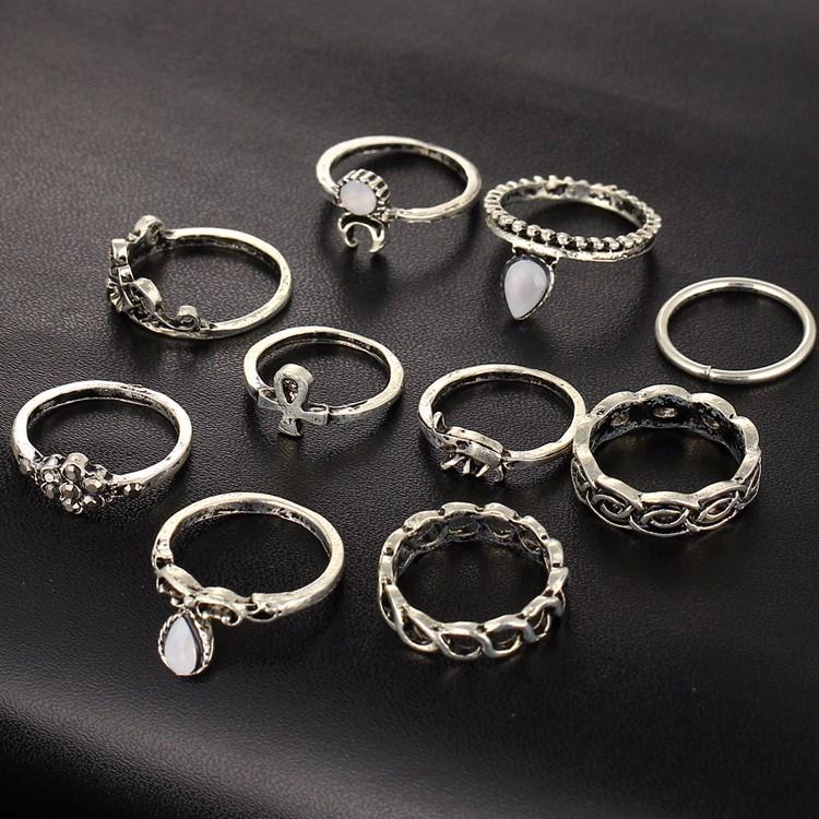 Bohemesk Ringsett - 10 Ringer | Skanto