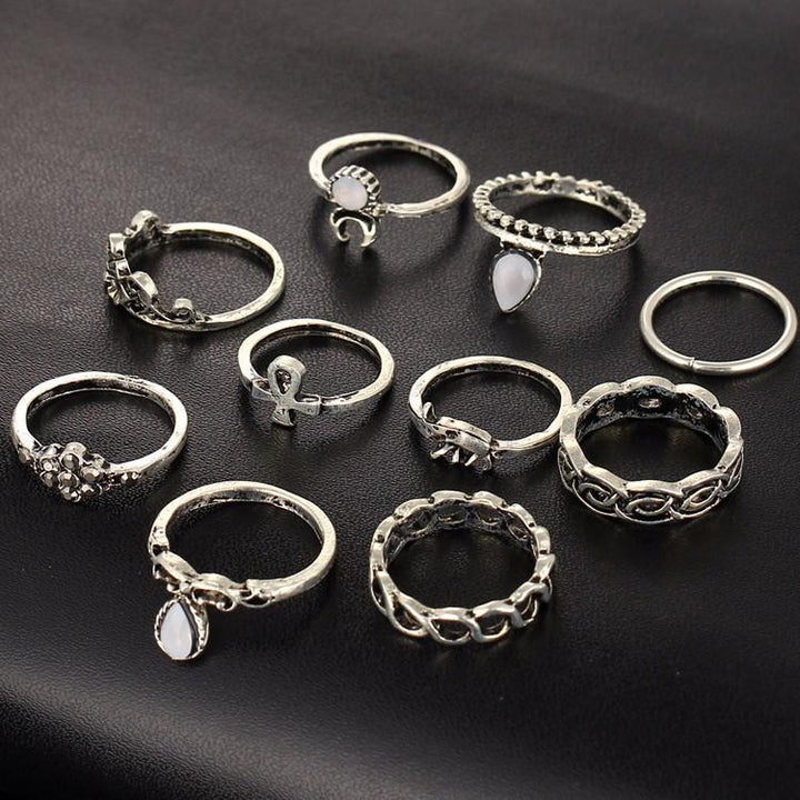 Bohemesk Ringsett - 10 Ringer | Skanto