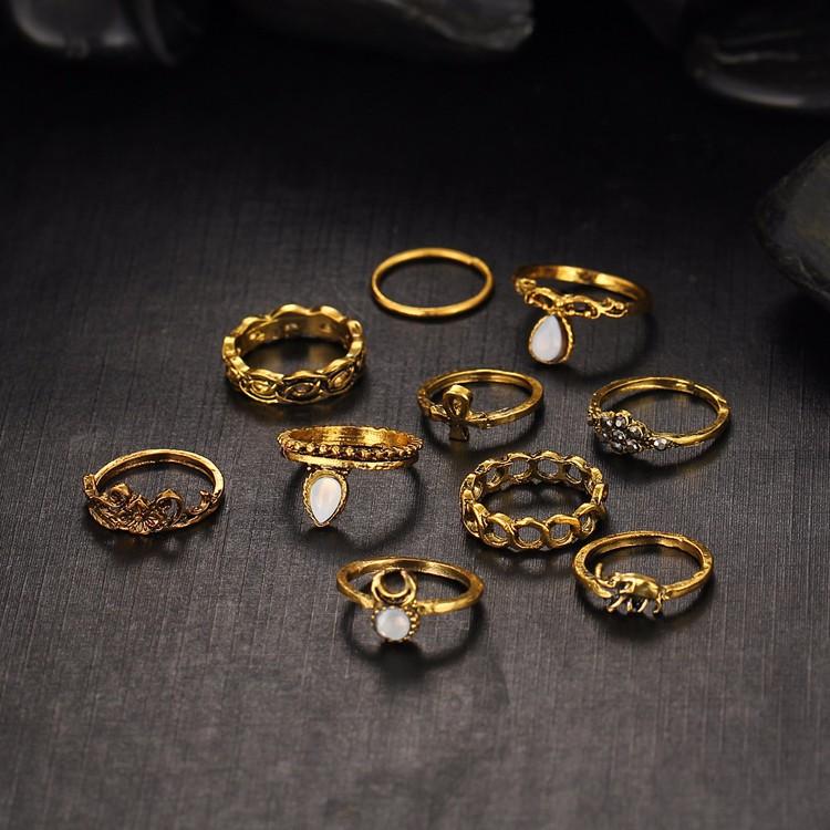 Bohemesk Ringsett - 10 Ringer | Skanto