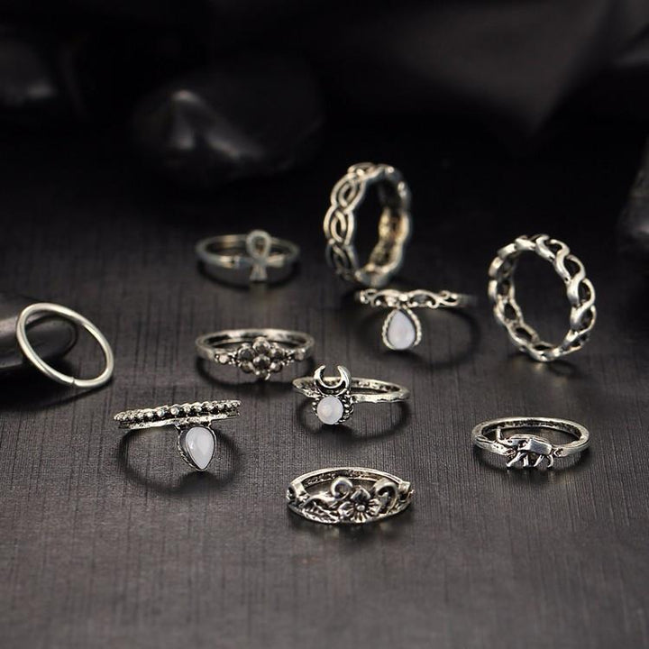 Bohemesk Ringsett - 10 Ringer | Skanto