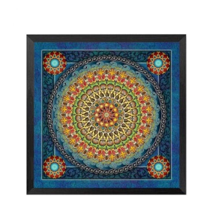 Mandala Ornament Thangka Yoga - Lærredsveggkunst Maleri
