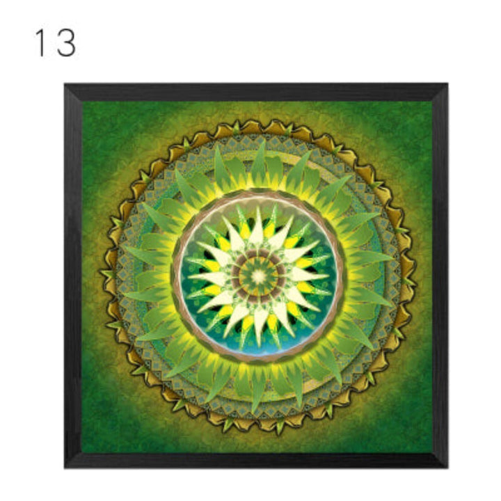 Mandala Ornament Thangka Yoga - Lærredsveggkunst Maleri