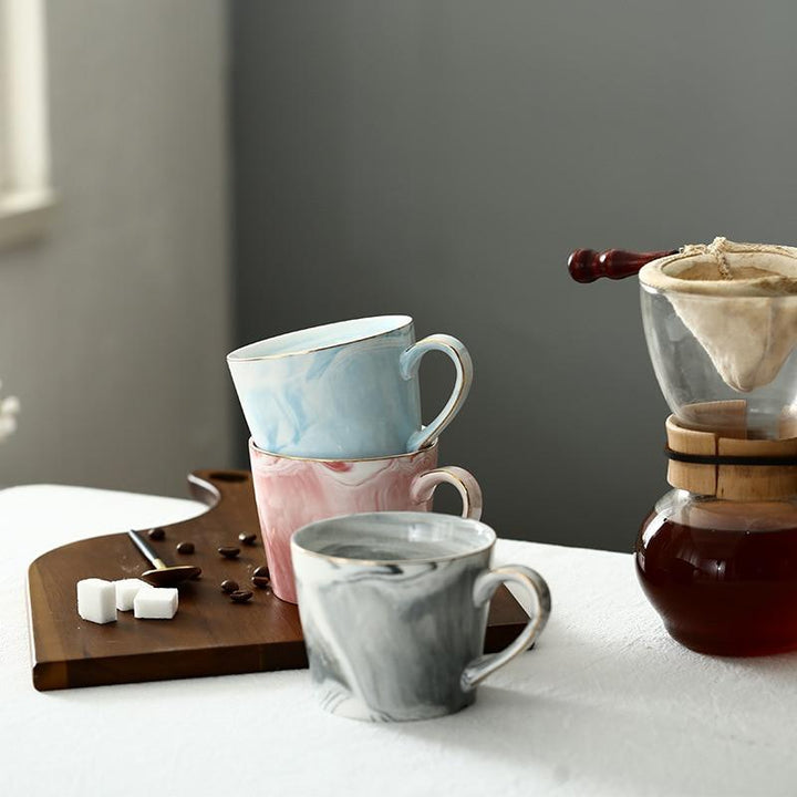Marmor Porselen Hr & Fru Kaffe Kopper | Skanto