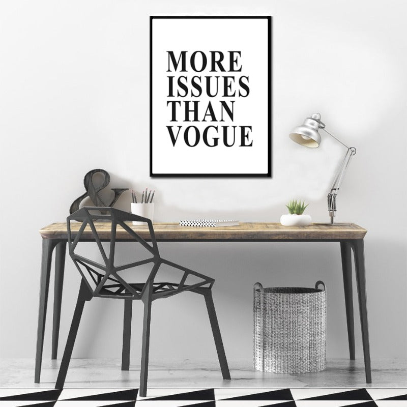 More Issues Than Vogue Sitater Plakat - Lærred Veggkunst Maleri
