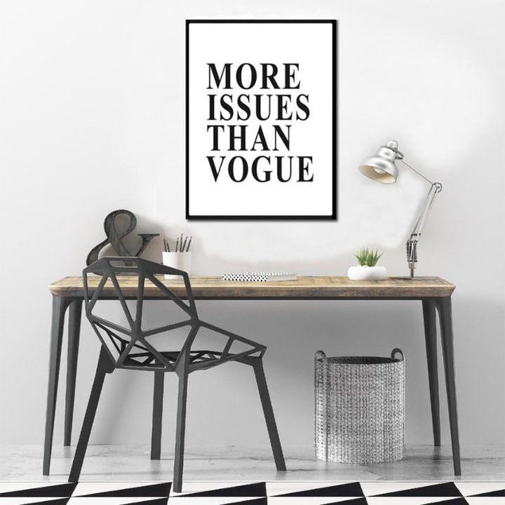 More Issues Than Vogue Sitater Plakat - Lærred Veggkunst Maleri