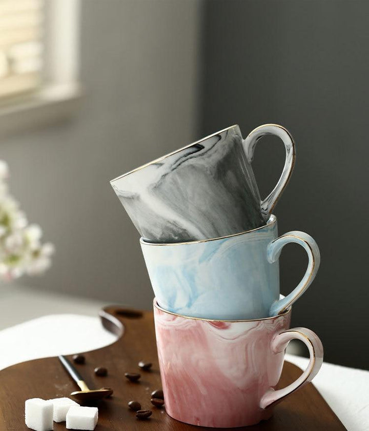 Marmor Porselen Hr & Fru Kaffe Kopper | Skanto