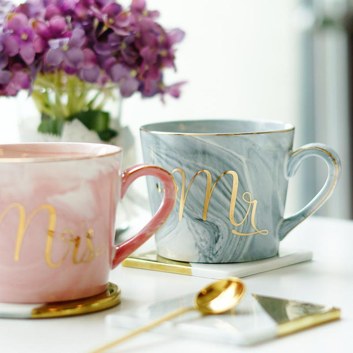 Marmor Porselen Hr & Fru Kaffe Kopper | Skanto