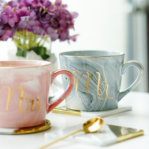 Marmor Porselen Hr & Fru Kaffe Kopper | Skanto