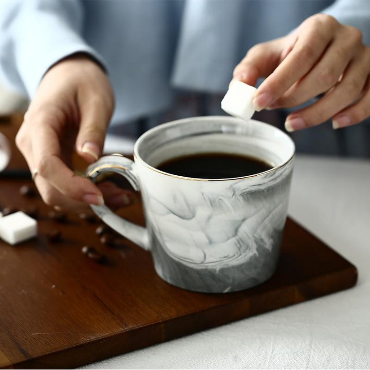 Marmor Porselen Hr & Fru Kaffe Kopper | Skanto