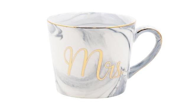 Marmor Porselen Hr & Fru Kaffe Kopper | Skanto