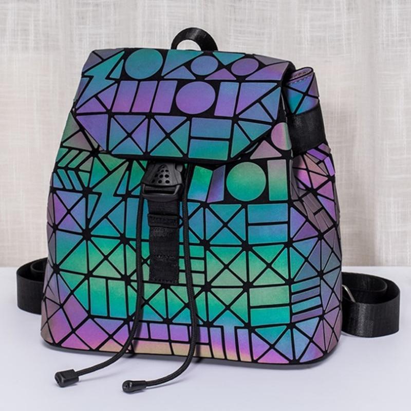 Skanto | Luminous Geometrisk Ryggsekk Dame Veske Ryggsekk