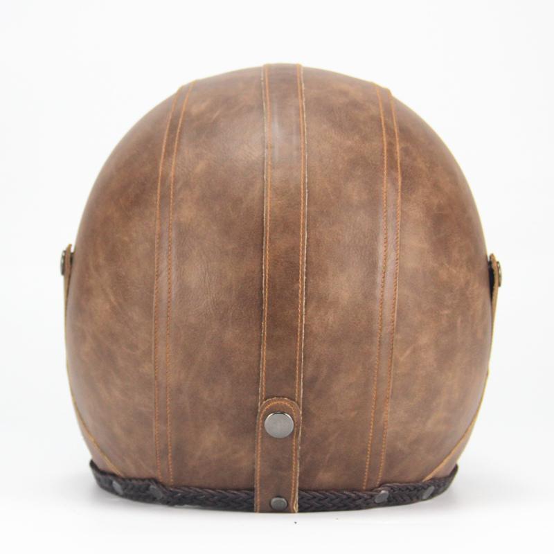 Skanto | Retro Vintage Motorsykkelhjelm Åpent Ansikt Med Brillemaske