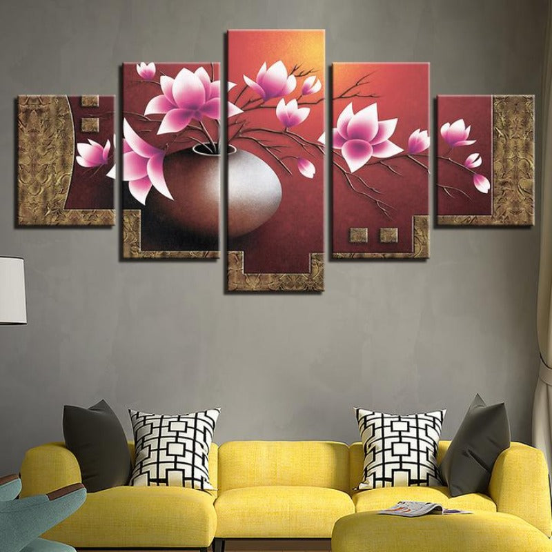 Magnoliablomster - Lærred Veggkunstmaleri