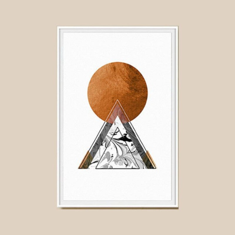 Mountain Peak Sunrise Nordic Plakat - Lerret Veggkunst Maleri