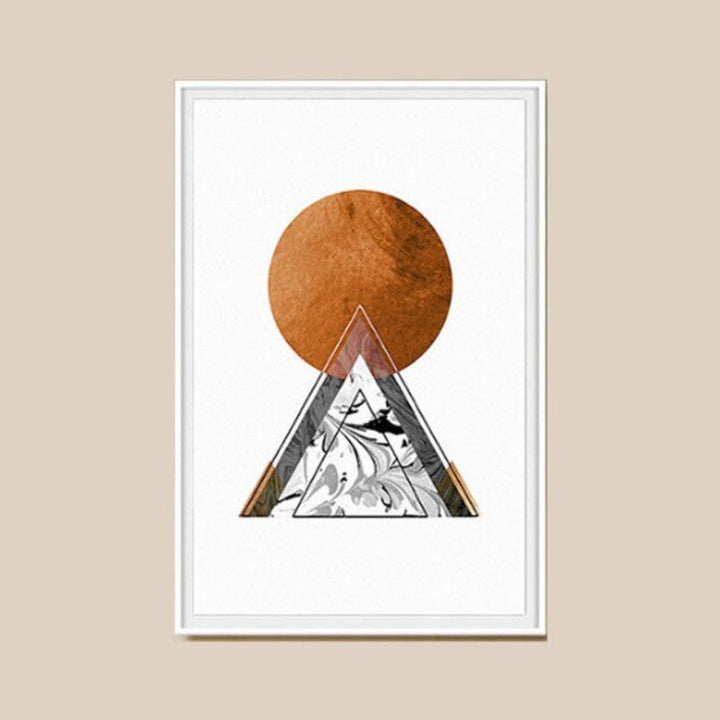 Mountain Peak Sunrise Nordic Plakat - Lerret Veggkunst Maleri