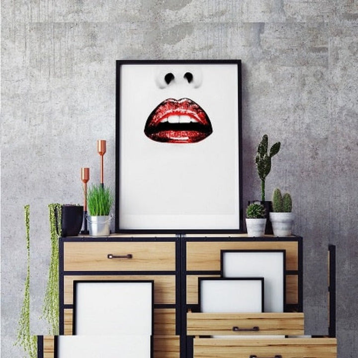 Makeup Leppestift - Lerret Veggkunst Maleri