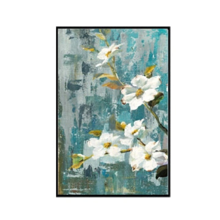 Apple White Flower Art - Canvas Wall Painting | Skanto
