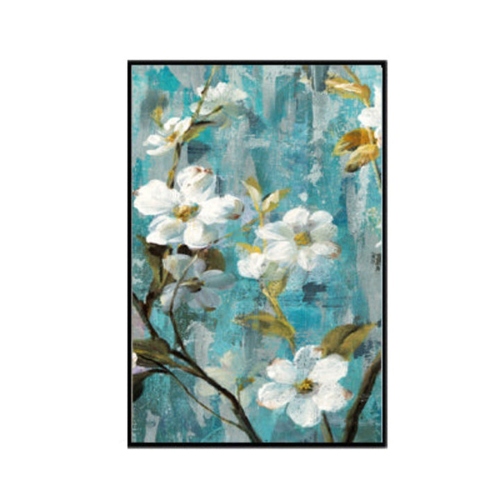 Apple White Flower Art - Canvas Wall Painting | Skanto