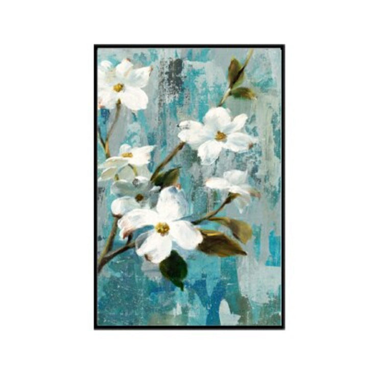 Apple White Flower Art - Canvas Wall Painting | Skanto