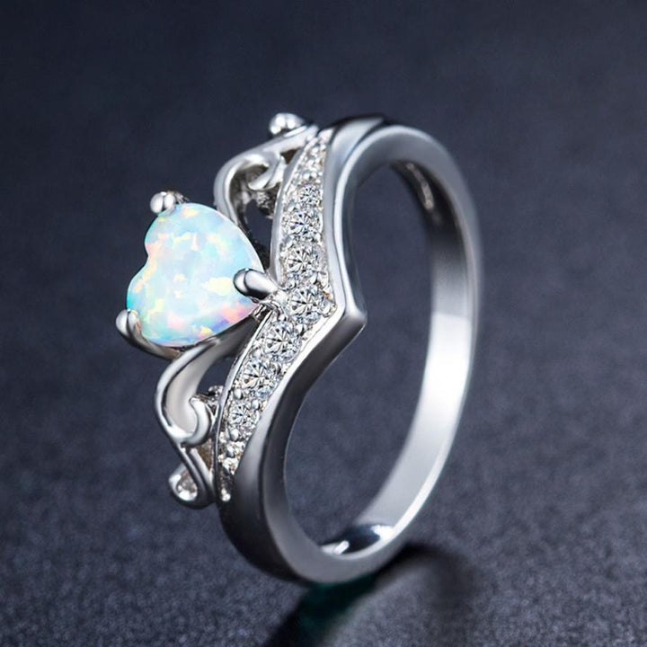 Oval Cut Heart Fire Opal Ring | Skanto