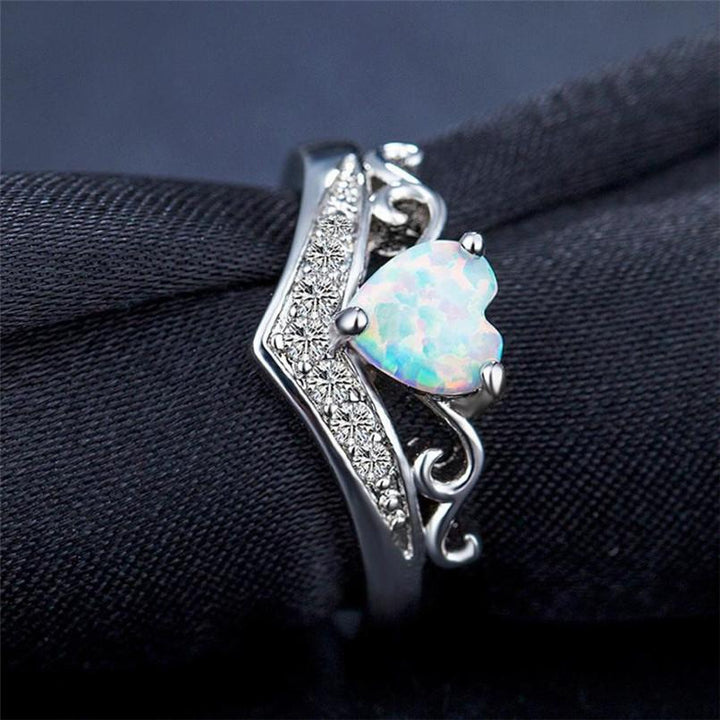 Oval Cut Heart Fire Opal Ring | Skanto