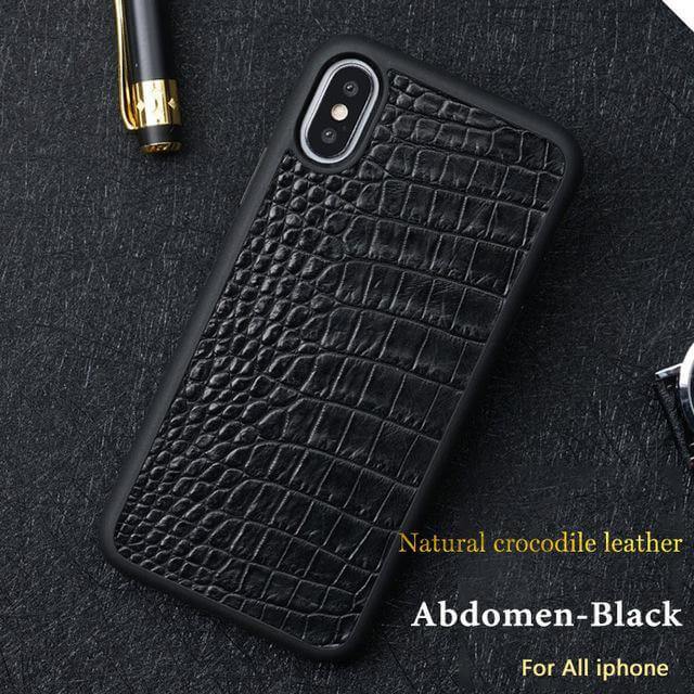 Skanto | Ekte Håndlaget Krokodillesvans Bak Mageskinn iPhone Etui