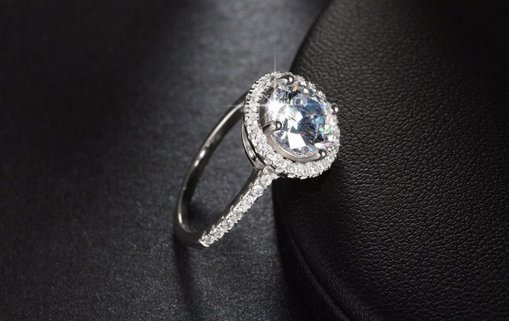 Sirkulær Krystall Kant 1.4ct CZ Ring | Skanto