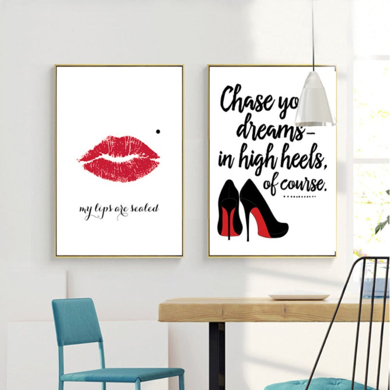 Dream In Heels - Lerret Veggkunst Maleri