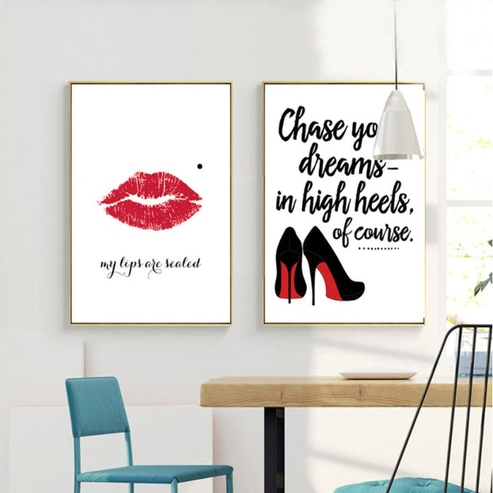 Dream In Heels - Lerret Veggkunst Maleri