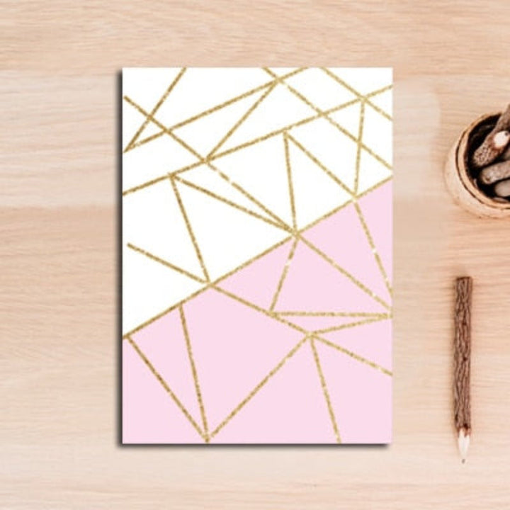 Moderne abstrakt geometri, gullboksstaver – lerretbilde