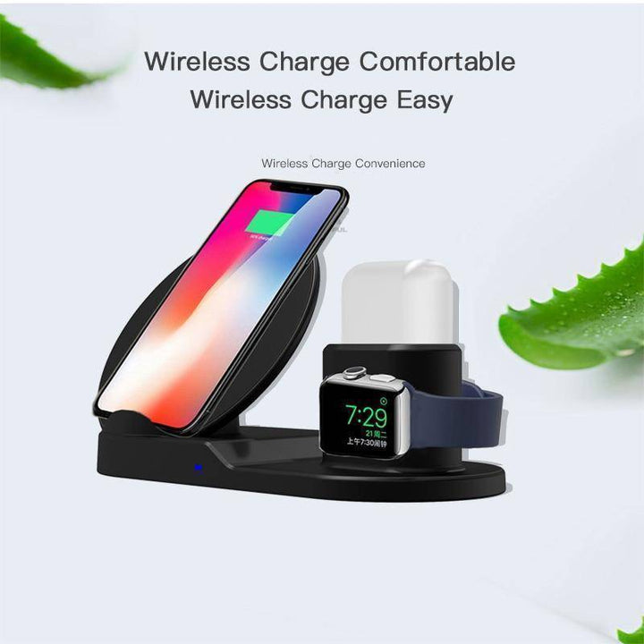 Skanto | Hurtigladende trådløs lader for iPhone 3 i 1 dokkestasjon for Apple Watch Series 1 2 3 Airpods