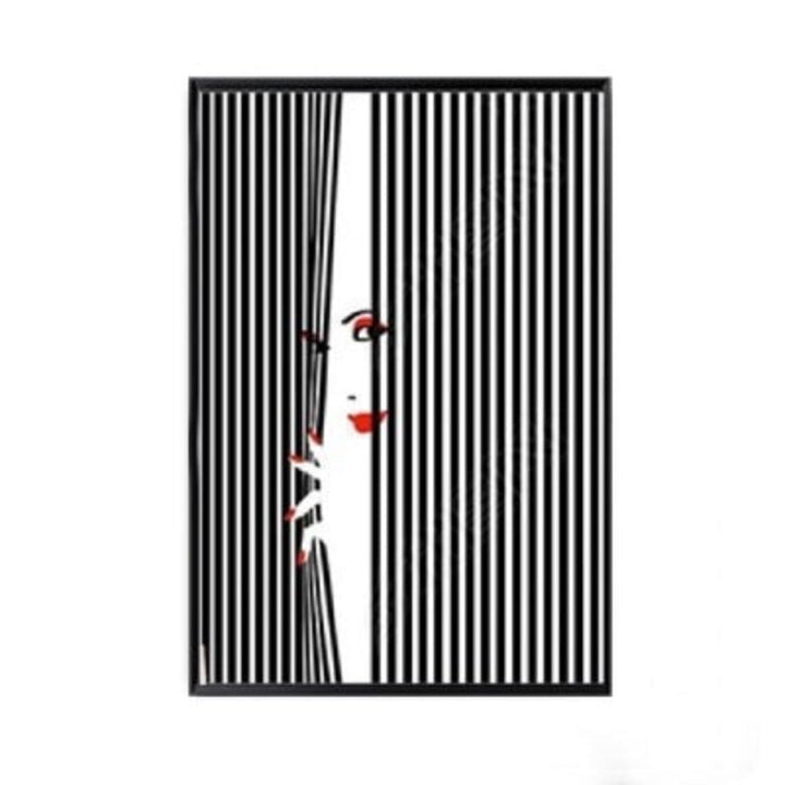Fashion Kvinner Abstrakt Kyss Plakat Voyeur - Lerret Veggkunst Maleri