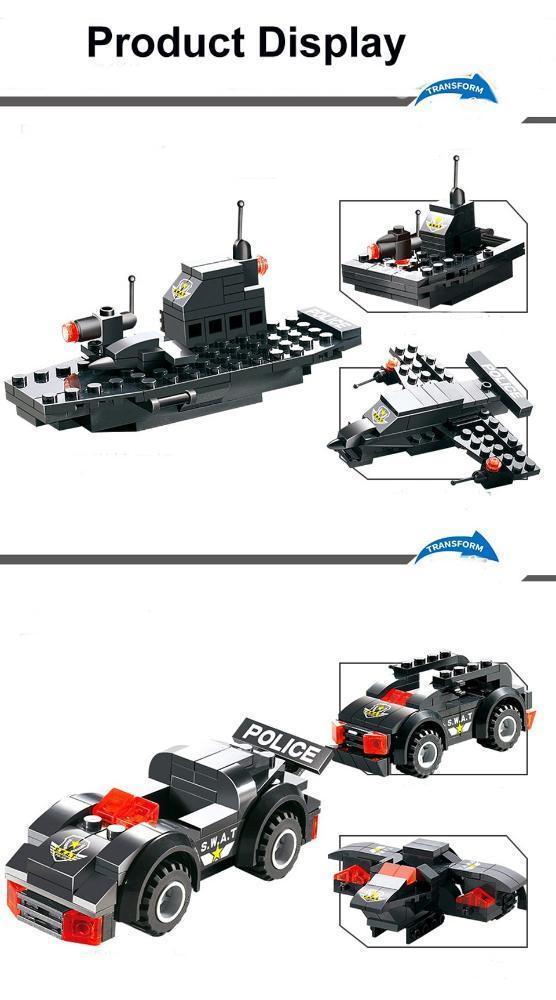 Skanto | 8 I 1 Robot Flybil By Politiet SWAT Byggestein