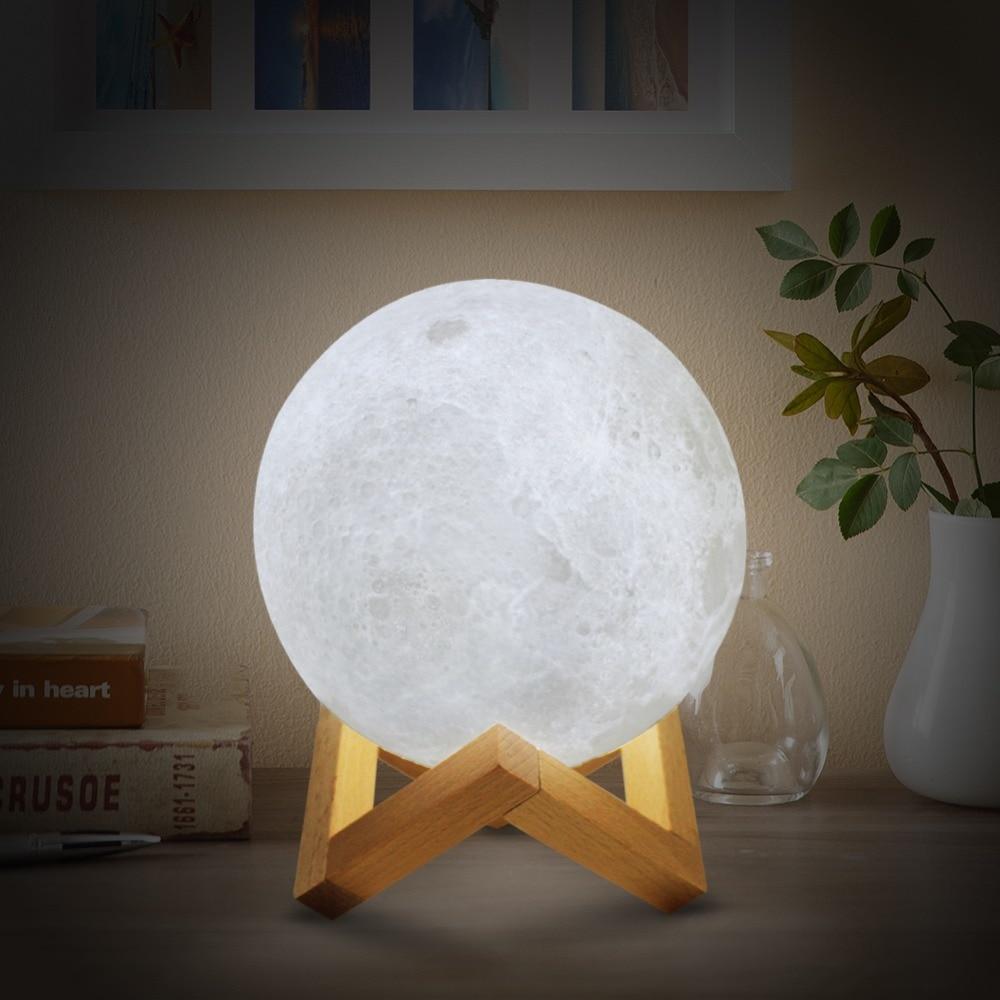 Skanto | Oppladbar Trådløs Dobbeltfarget Lunar Full Moon Natt LED Lampe