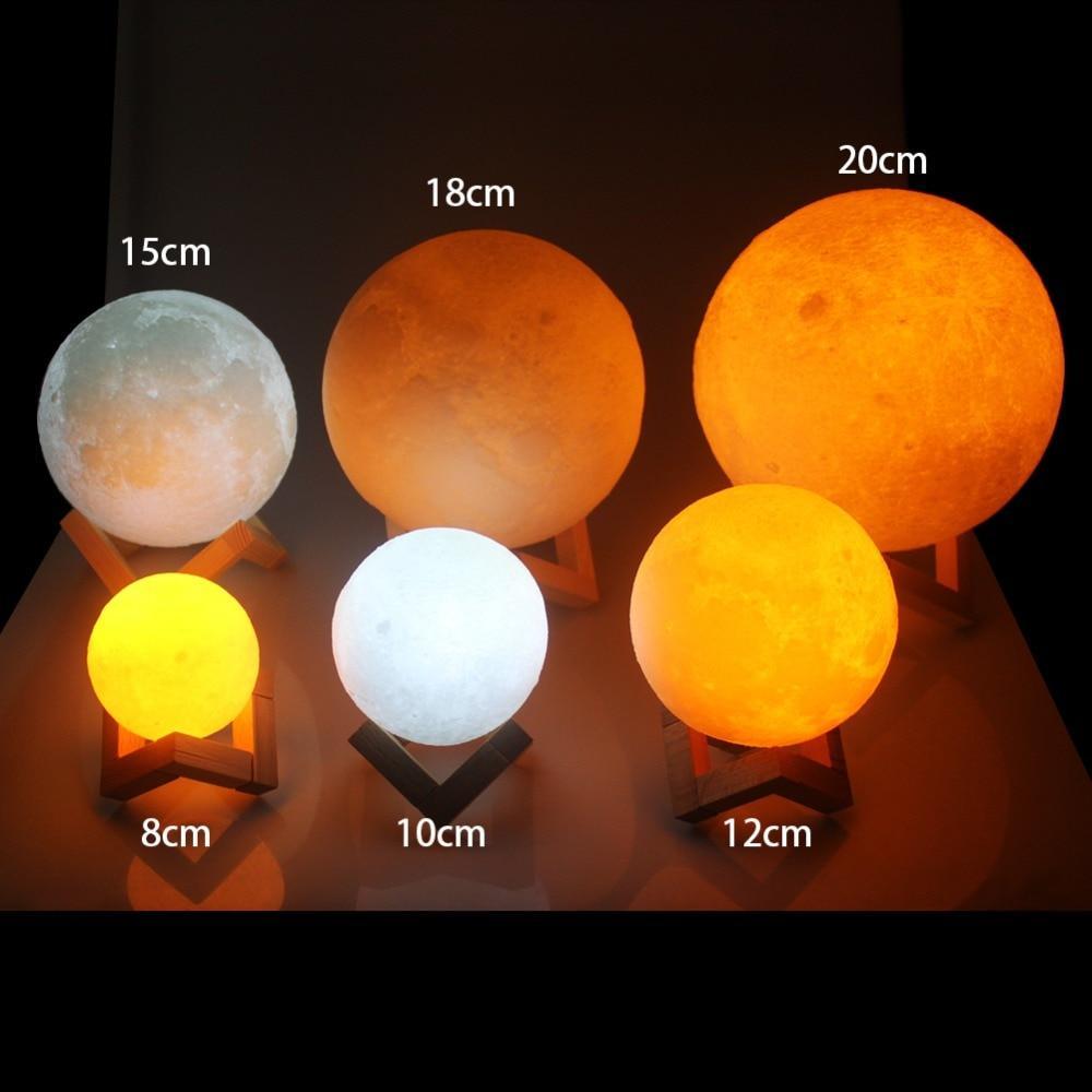 Skanto | Oppladbar Trådløs Dobbeltfarget Lunar Full Moon Natt LED Lampe
