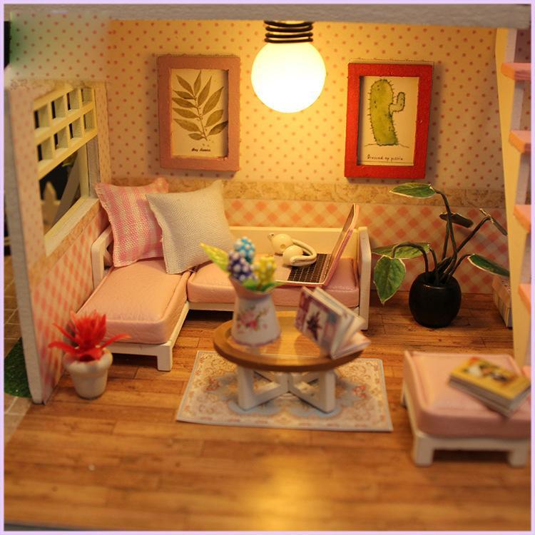 Skanto | DIY Miniyature Pink Loft Villa