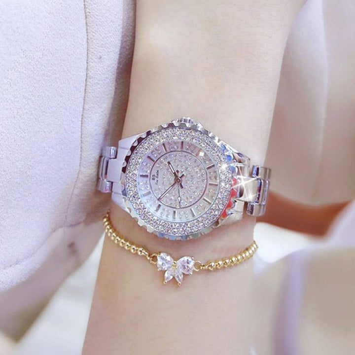 Skanto | Klokke Fashion Designer Luksus Diamant Sølv Dameklokke