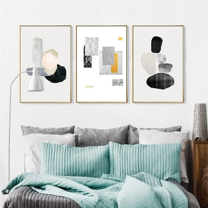 Abstract Geometrisk Nordisk - Lærred Veggkunst Maleri | Skanto