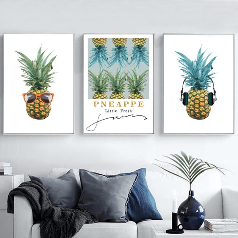Frisk Ananas Musikk - Lerret Veggkunst Maleri