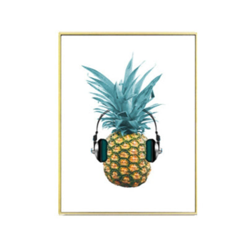 Frisk Ananas Musikk - Lerret Veggkunst Maleri