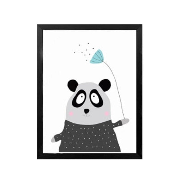 Cartoon Panda Ballong Barne Gaver - Lerret Veggkunst Maleri | Skanto