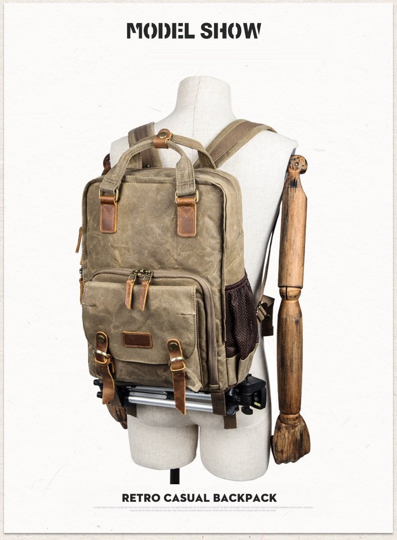 Skanto | Vanntett voksed canvas kamerarucksack