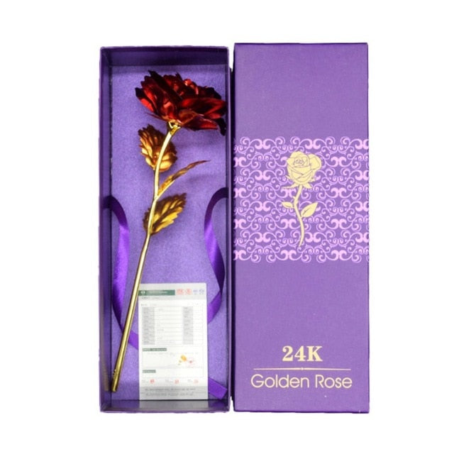 24 karat forgylt rose | Inkluderer sertifikat og luksuriøs gaveeleganse